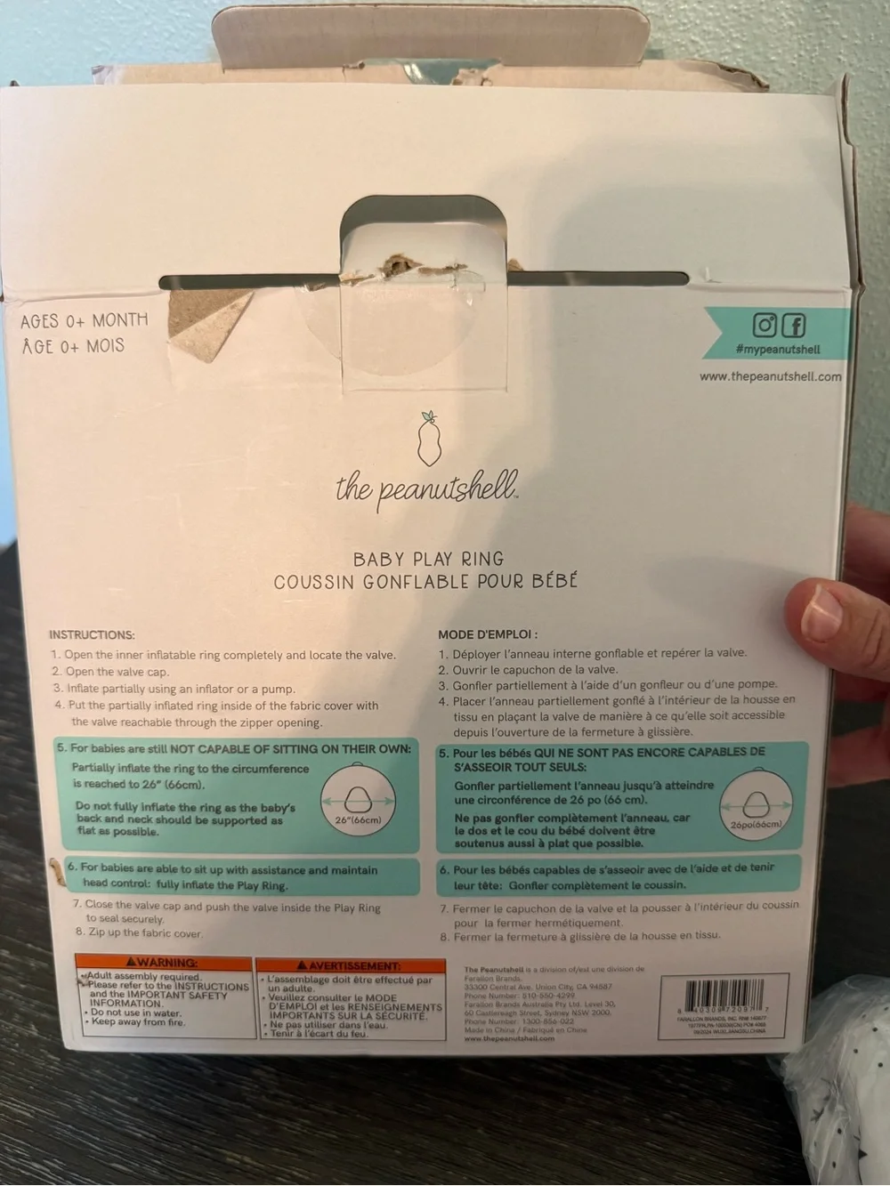 NIB The Peanutshell Montessori Baby Play Ring Inflatable NEW